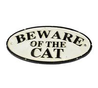 AB Tools "Beware of Cat" Cast Iron Sign Plaque Door Wall House Fence Gate Post Garden