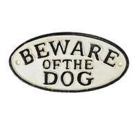 AB Tools Beware Of Dog Cast Iron Sign Plaque Door Wall House Fence Gate Post Garden