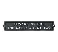 AB Tools Beware Of Dog / Shady Cat Cast Iron Sign Plaque Door Wall House Gate Garden