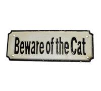 AB Tools Beware Of The Cat Cast Iron Sign Plaque Wall Fence Gate Post Garden House Farm