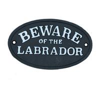 AB Tools Beware The Labrador Dog Black Cast Iron Sign Plaque Door Wall House Gate Post