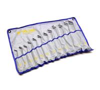 AB Tools Bi-Hexagonal Swan Neck Ring Spanner Offset Angled Wrench 12Pc 6-32mm