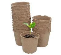 AB Tools Biodegradable Fibre Plant Pots For Seeds Seedlings Cuttings Round 6 X 6.5Cm 18Pc