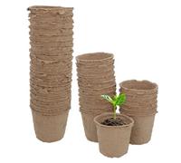 AB Tools Biodegradable Fibre Plant Pots For Seeds Seedlings Cuttings Round 6 X 6.5Cm 36Pc