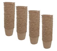 AB Tools Biodegradable Fibre Plant Pots For Seeds Seedlings Cuttings Round 6 X 6.5Cm 72Pc