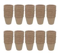 AB Tools Biodegradable Fibre Plant Pots For Seeds Seedlings Cuttings Round 8 X 8Cm 150Pc