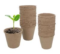 AB Tools Biodegradable Fibre Plant Pots For Seeds Seedlings Cuttings Round 8 x 8cm 30pc
