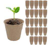 AB Tools Biodegradable Fibre Plant Pots For Seeds Seedlings Cuttings Round 8 X 8Cm 360Pc