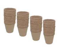 AB Tools Biodegradable Fibre Plant Pots For Seeds Seedlings Cuttings Round 8 X 8Cm 60Pc