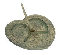 AB Tools Bird Heart Sundial Ornament Cast Iron Garden Yard Feature Statue Clock Metal