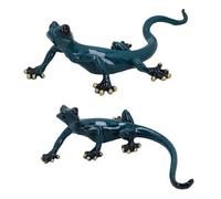 AB Tools Blue Gecko Lizard Resin Wall Shed Sculpture Garden Statue Ornament Full Set