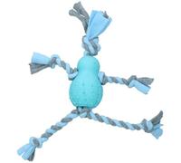 AB Tools Blue Small Dog Puppy Fleecy Man Rubber Play Toy Great For Teeth & Gums