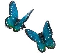 AB Tools Blue Wall Mount Pair Butterflies Resin Shed Sculpture Statue Garden Butterfly