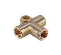 AB Tools Brass Brake Pipe Fitting 3 Way Adaptor 7/16" UNF x 20 TPI for 1/4" Pipe T Piece