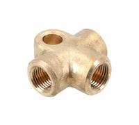 AB Tools Brass Brake Pipe Fitting 3 Way Adaptor M10 X 1mm For 3/16" Pipe T Piece