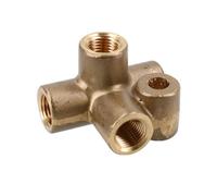 AB Tools Brass Brake Pipe Fitting 4 Way Adaptor M10 X 1mm For 3/16" Pipe T Piece