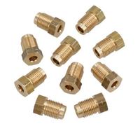AB Tools Brass Brake Pipe Fittings M10 X 1mm Short Male 10 Pack For 3/16" Pipe Fl13