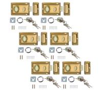 AB Tools Brass Finish Front Door Lock Night Latch Rim Yale Type Cylinder Security Latch 6Pk