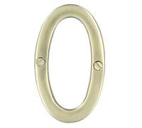 AB Tools Brass House Number 0 Door Sign 70mm Plaque Street Home Address Mail Letter