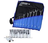 AB Tools Bsw British Whitworth Combination Spanner Wrench + Deep Sockets 19Pc Set