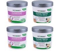 AB Tools Bundle 2Pack Dog Puppy Teeth & Ear Cleaning Finger Pads Wipes Dogs Grooming