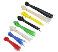 AB Tools Cable Zip Ties Wraps Fasteners Plastic Nylon Various Sizes Multi Colour 500Pc