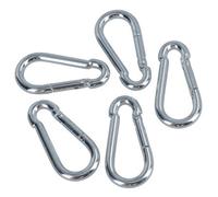 AB Tools Carabiner Hook Clip Snap Hook Spring Loaded 8mm X 80mm 150Kg Capacity 5Pc