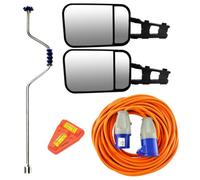 AB Tools Caravan Towing Small Mirrors Leg Winder Electric Hook Up Spirit Level