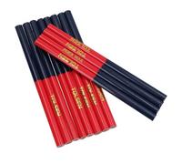 AB Tools Carpenters Bi Colour Pencils Red Blue Woodwork Builders Joiners Oval 12Pk Diy