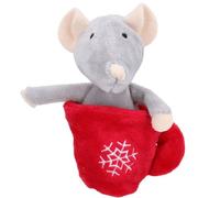 AB Tools Cat Gift Christmas Festive Small Crinkly Plush Mouse In A Teacup Play Toy