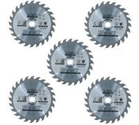 AB Tools Circular Saw Blade 165mm X 16 / 20mm 24 Teeth Tct Cutting Disc Wood 5Pc