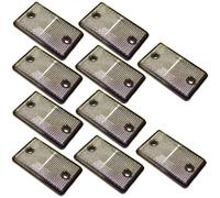 AB Tools Clear Rectangular Front Reflector White Pack Of 10 Trailer Fence Gate Post Tr071