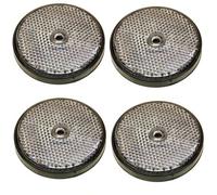 AB Tools Clear Round Front Reflector White Pack Of 4 For Trailers Fence Gate Posts Tr069