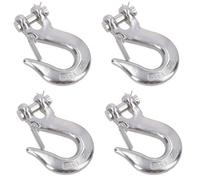 AB Tools Clevis Sling Slip Hook With Safety Catch Stainless Steel For 10mm Chain Lifting 4Pc