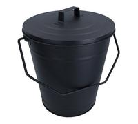 AB Tools Coal Bucket & Lid Black Metal Ash Tidy Bin Coal Carrier Fire Log Burner Kindling