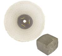 AB Tools Coarse Sisal Fast Cut Buffing Polishing Mop 4" X 1" 2 Row With Compound 250G