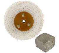 AB Tools Coarse Sisal Fast Cut Buffing Polishing Mop 4" X 1.5" 3 Row With Compound 250G