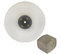 AB Tools Coarse Sisal Fast Cut Buffing Polishing Mop 6" X 0.5" 1 Row With Compound 250G
