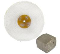 AB Tools Coarse Sisal Fast Cut Buffing Polishing Mop 6" X 1" 2 Row With Compound 250G