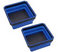 AB Tools Collapsible Magnetic Parts Tray Dish Storage Bowl Holder Oil Resistant Plastic 2Pc