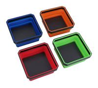 AB Tools Collapsible Magnetic Parts Tray Dish Storage Bowl Holder Plastic Multicoloured 4Pc