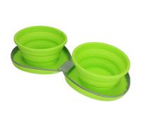 AB Tools Collapsible Silicon Portable Dual Pet Dog Bowl Travel Accessory