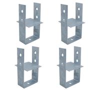 AB Tools Concrete In Wooden Post U Support Base Bracket 100 X 100mm Decking 4Pk