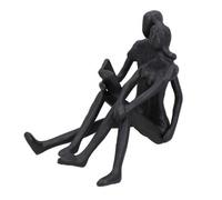 AB Tools Couple Reading Silhouette Figurine Statue House Decor Ornament Cast Iron Home