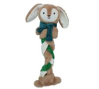 AB Tools Dog Christmas Gift Plaited Pal Bunny Extra Long Plush Squeaky Play Xmas Present