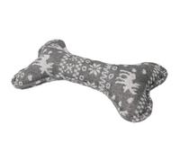 AB Tools Dog Christmas Gift Plush Play Squeaky Grey Patterned Bone Toy 14X23Cm