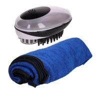 AB Tools Dog Grooming 2 In 1 Dog Bath And Groom Brush With Towel