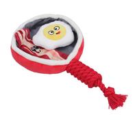 AB Tools Dog Puppy Gift Fry Up Novelty Food Themed Soft Plush Squeaky Play Toy Present