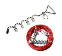 AB Tools Dog Yard Stake Out Spike & 30Ft Weather Resistant Strong Tie Out Cable