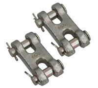 AB Tools Double Clevis Link Joiner Attachment For 7/16In - 1/2In Sized Chains Hooks 2Pc